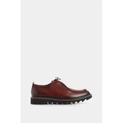 VELEZ - Vélez Zapato Cordón Ambar Cuero Hombre Costura Contraste Vinotinto