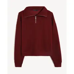 SEVEN SEVEN - Buso Half Zipper Para Mujer Vino