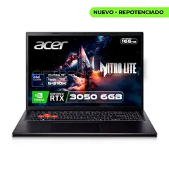 ACER - Portátil Gamer Nitro Lite 16″ - Intel Core 5 - 16GB DDR5 - 512GB SSD - RTX3050 6GB Negro