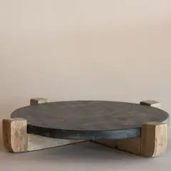 GENERICO - Mesa de Centro Xtr Diámetro 100cm Roble Natural Macizo
