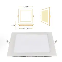 GENERICO - Panel Led Cuadrado Incrustar 9W Luz Calida