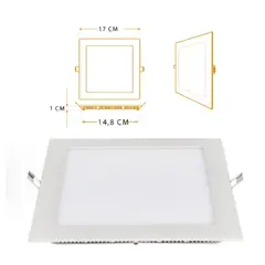 MERCURY - Panel Led Cuadrado Incrustar 12W Luz Blanca