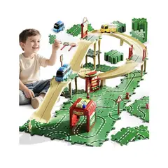 BABARIA - Pista Carros Niños, juguete, mas den 60 piezas