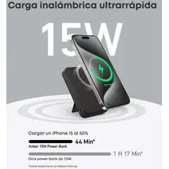 ANKER - Cargador Portátil Powerbank Portátil Maggo 10000mah 15w Carga Magnética Negro compatible Iphone 1213141516 y posteriores