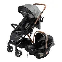 EBABY - COCHE MALETA KIBO PLUS + PORTABEBÉ EB186 GRIS
