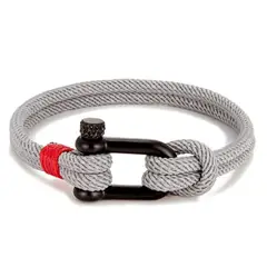 GENERICO - Pulsera Brazalete Urbana Cuerda Acero Inoxidable Unisex