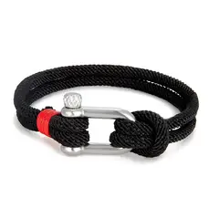 GENERICO - Pulsera Brazalete Urbana Cuerda Acero Inoxidable Unisex