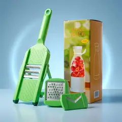 007PLUS - Combo Rallador Multifuncional 6 en 1 + Licuadora Portátil Recargable