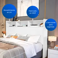 MUEBLES 2020 - Cabecera doble Texas - Blanco