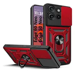 GENERICO - Funda Case Slider Compatible Motorola Edge 50 Neo Y 60 Neo Rojo