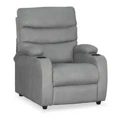 ELITE LIVING - SILLA RECLINABLE PUSH ARM TREVI MICROFIBRA PLATA
