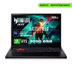 ACER - Portátil Gamer Nitro Lite 16″ Intel I5-13420H 16GB DDR5 512GB SSD RTX3050 6GB Negro