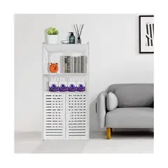 AMERICAN GENERICS - Estante Organizador Con Puerta 4 Niveles Pvc Resistente Al Agua