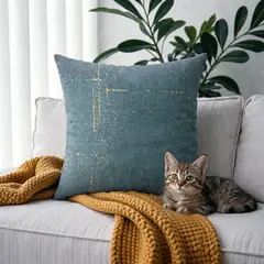 HOGARETO - Funda de Cojín Decorativo Jade Brillo Pet Friendly 45x45cm