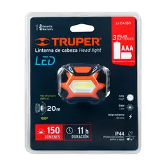 TRUPER - Linterna de Cabeza 150 Lúmenes LED Ajustable