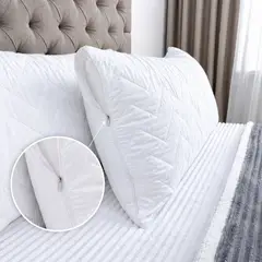 HOGARETO - Set x 2 Protectores de Almohada Acolchados 90x50 con Cierre