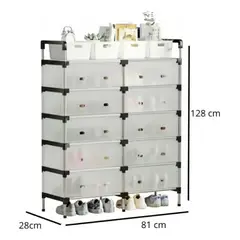 SHAFT - Organizador Zapatero Doble Metalico 5 Niveles Con Tapa