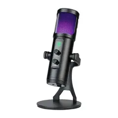 GENERICO - Micrófono Gamer Usb Rgb Podcast Pc Celular Con Echo Trípode