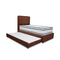 GENERICO - Combo Cama Tarima Nube 140x190 doble Marrón + Espaldar