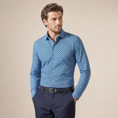 PERRY ELLIS - Camisa Sport Azul Classic Fit CS00935