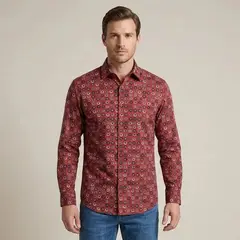 PERRY ELLIS - Camisa Sport Rojo Classic Fit CS00927