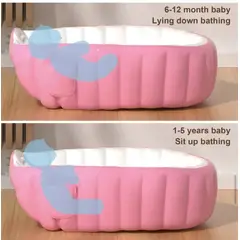 GENERICO - Bañera Inflable Plegable Para Bebé 98x65x30 Cm Con Bomba