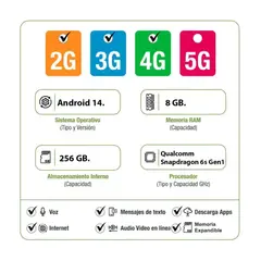 OPPO - Celular A5 5G 8 RAM GB 256 GB Blanco