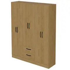 AKIVOY - Closet Armario Essence 6 Puertas y 2 Cajones - Acabado Amaderado Natural