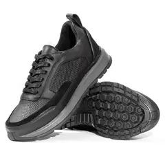 VILLABONR - Tenis Cuero Negro VTS-8043