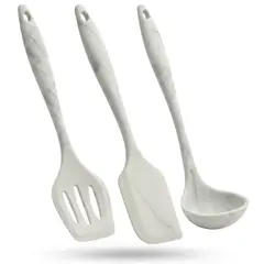 GENERICO - Set Utensilios Cocina 3 Piezas Silicona 26.5-29cm Antiadherente Resistente Fácil Limpieza