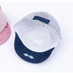 GENERICO - Gorra de Bebé Oso Azul a Rayas Suave, Tierna y Cómoda