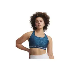 UNDER ARMOUR - Sujetador Mujer CROSSBACK MID PRINT Azul