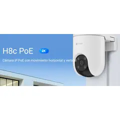 EZVIZ - Cámara Seguridad H8c PoE Exterior 2K 3MP PTZ 360° IP Cable Red Ethernet Visión Nocturna Audio Bidireccional