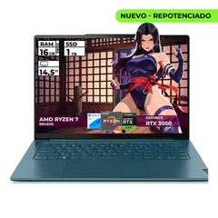 Lenovo - PORTATIL YOGA RYZEN 7-8845HS 16GB RAM 1TB SSD 14'' 90HZ WQXGA RTX 3050 WINDOWS 11