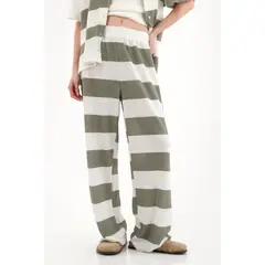 TOPMARK - Pantalón Recto tejido con diseño a rayas para mujer