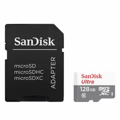 SANDISK - Memoria Micro SD 128GB Ultra 100MB/s Clase 10 UHS-I Full HD Android + Adaptador SD