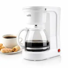 KALLEY - Cafetera Basica de 8 Tazas Blanca K-CM100K