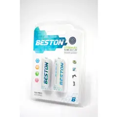 BESTON - Batería Recargable AA 2700mAh Ni-MH 1.2V Pack 2 Unidades