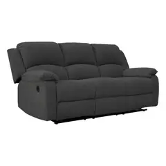 ELITE LIVING - SOFA RECLINABLE BROOKLYN 3 PUESTOS MICROFIBRA GRIS PLOMO