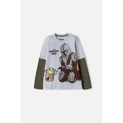 STAR WARS - Camiseta de Mandalorian manga corta multicolor para niño