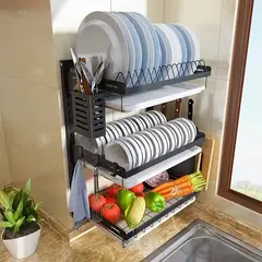 GENERICO - Escurridor Platos 3 Niveles Acero Inoxidable Cocina Loza