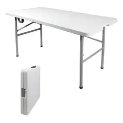 MAGNUX COMPANY - Mesa Plegable Magnux de 1.2 m con Diseño Portafolio y de Polietileno Blanca