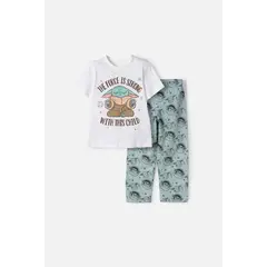 STAR WARS - Pijama de Mandalorian pantalón largo multicolor para niño 2T a 6T