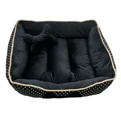 GENERICO - CAMA NEGRA GUCCI CON PUNTOS BLANCOS L