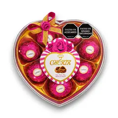 ADRO - Bombones de Chocolate Estuche de Corazón Fucsia Cherir X8 Bombones