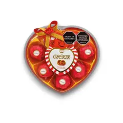 ADRO - Bombones de Chocolate Estuche de Corazón Rojo Cherir X8 Bombones