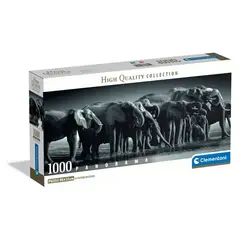 CLEMENTONI - Rompecabezas 1000 Piezas Elefantes Panorama Adultos