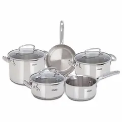 IMUSA - Bateria de Cocina Maestro 8 Piezas Acero Inoxidable