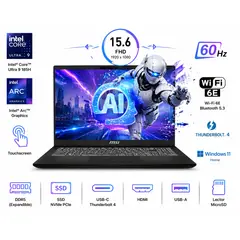 MSI - Portátil Modern 15 H AI Intel Ultra 9 185H RAM 32GB SSD 2 TB Intel Arc Graphics NA 60Hz