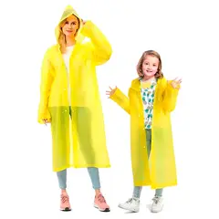 NUBOTTA - Kit X2 Capa Lluvia Adulto Y Niño Impermeable Eva Botones